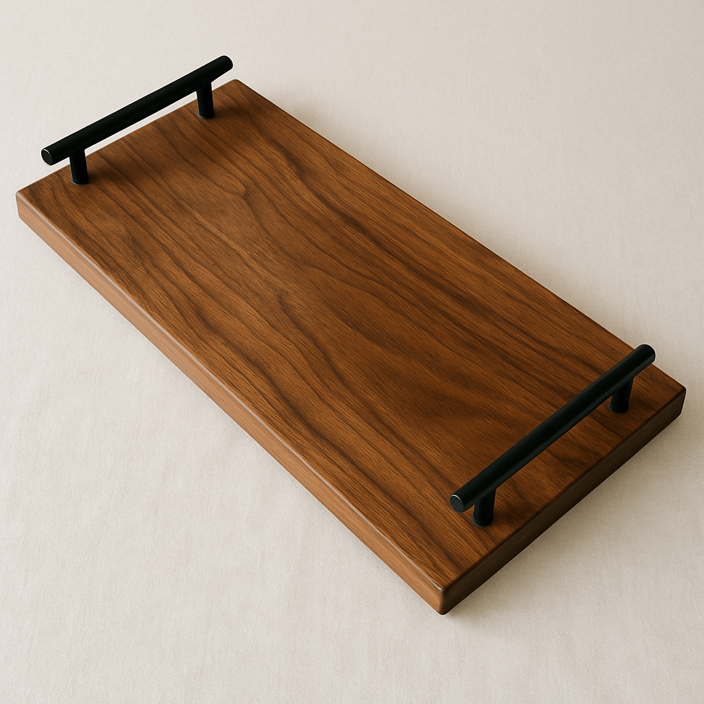 Walnut Serving Tray with Handles - Apex Bespoke Carpentry