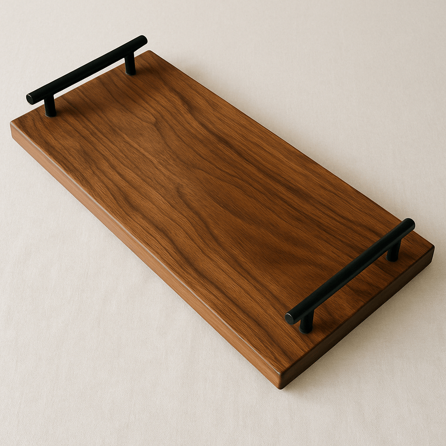 Walnut Serving Tray with Handles - Apex Bespoke Carpentry