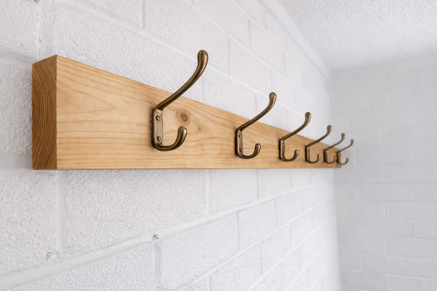 Wooden Coat Rack Danish oil with Customisable Hooks - Apex Bespoke Carpentry