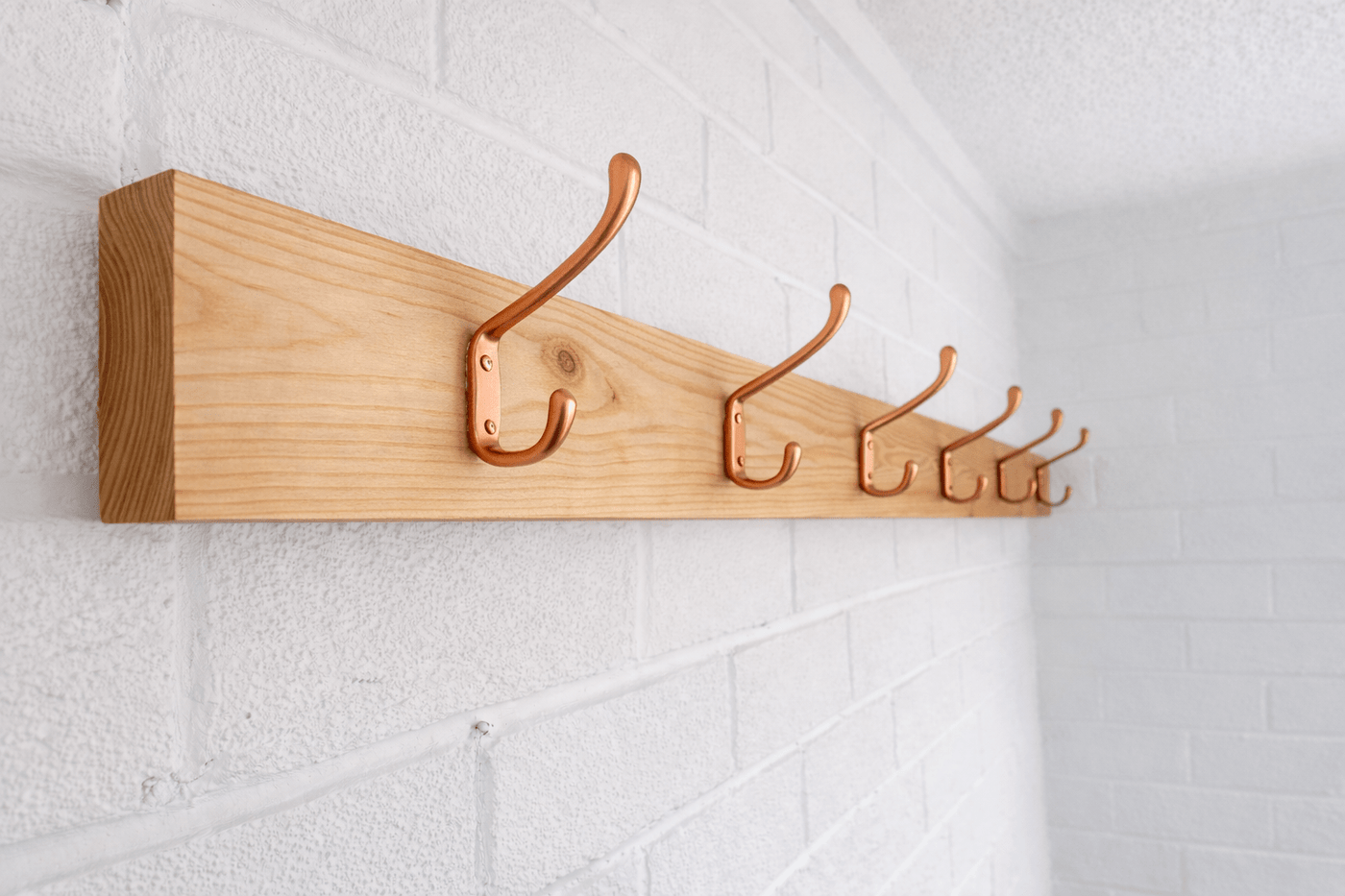 Wooden Coat Rack with Danish Oil Stain and Customisable Hooks