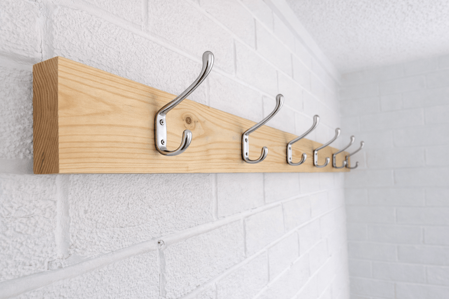 Wooden Coat Rack Unstained with Customisable Hooks - Apex Bespoke Carpentry