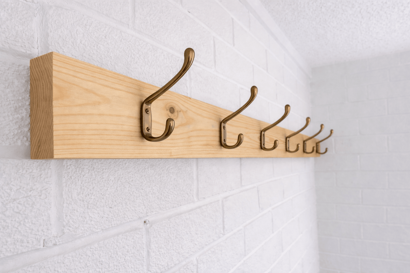 Wooden Coat Rack Unstained with Customisable Hooks - Apex Bespoke Carpentry