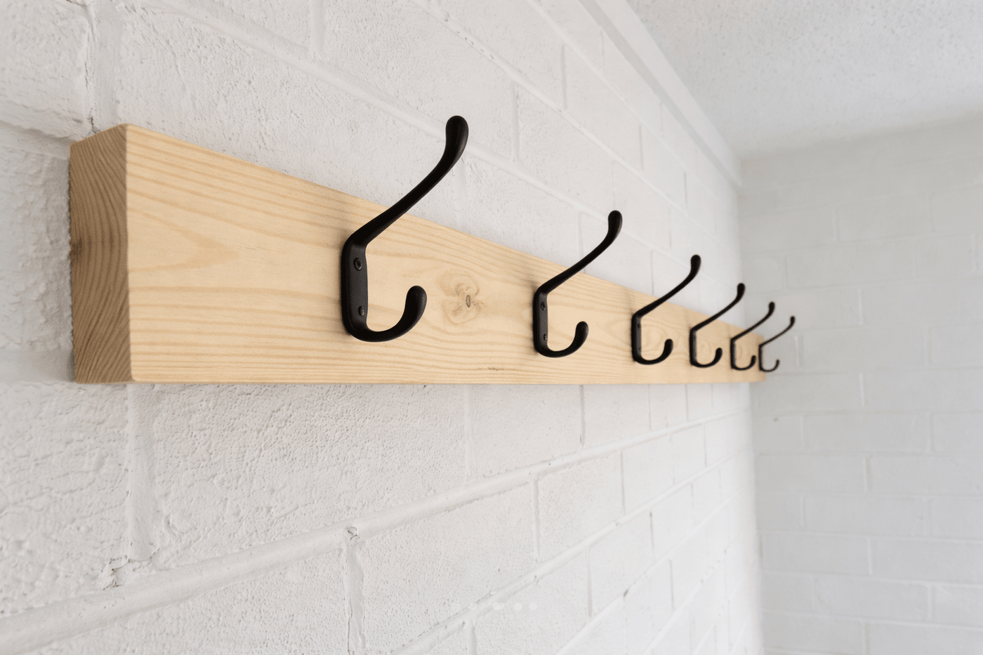 Wooden Coat Rack Unstained with Customisable Hooks - Apex Bespoke Carpentry