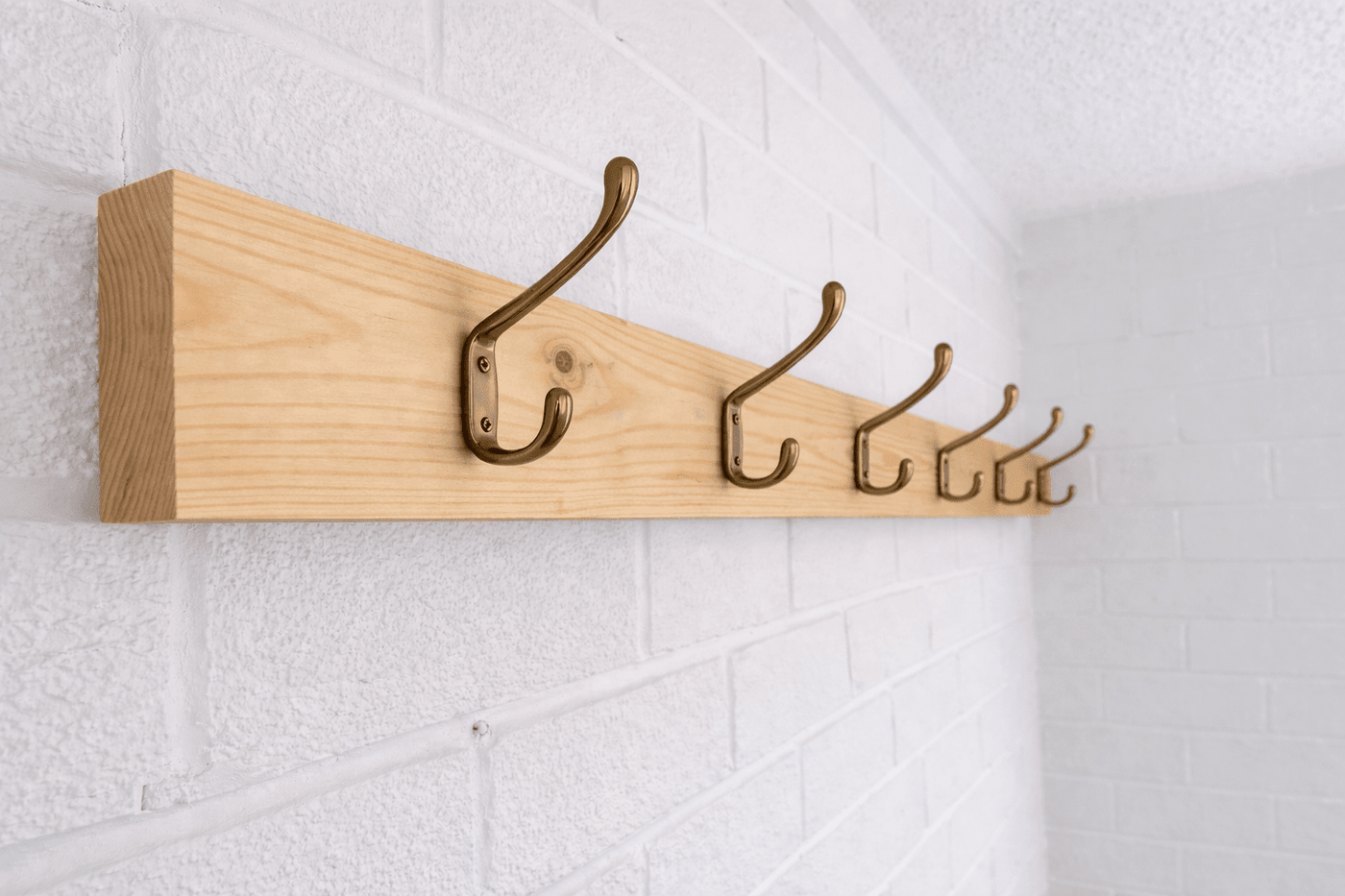 Wooden Coat Rack Unstained with Customisable Hooks - Apex Bespoke Carpentry