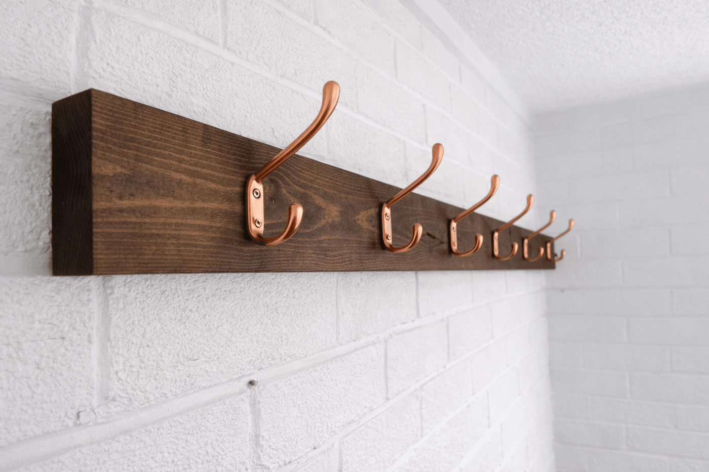 Wooden Coat Rack with Dark Stain and Customisable Hooks | Made to Measure - Apex Bespoke Carpentry